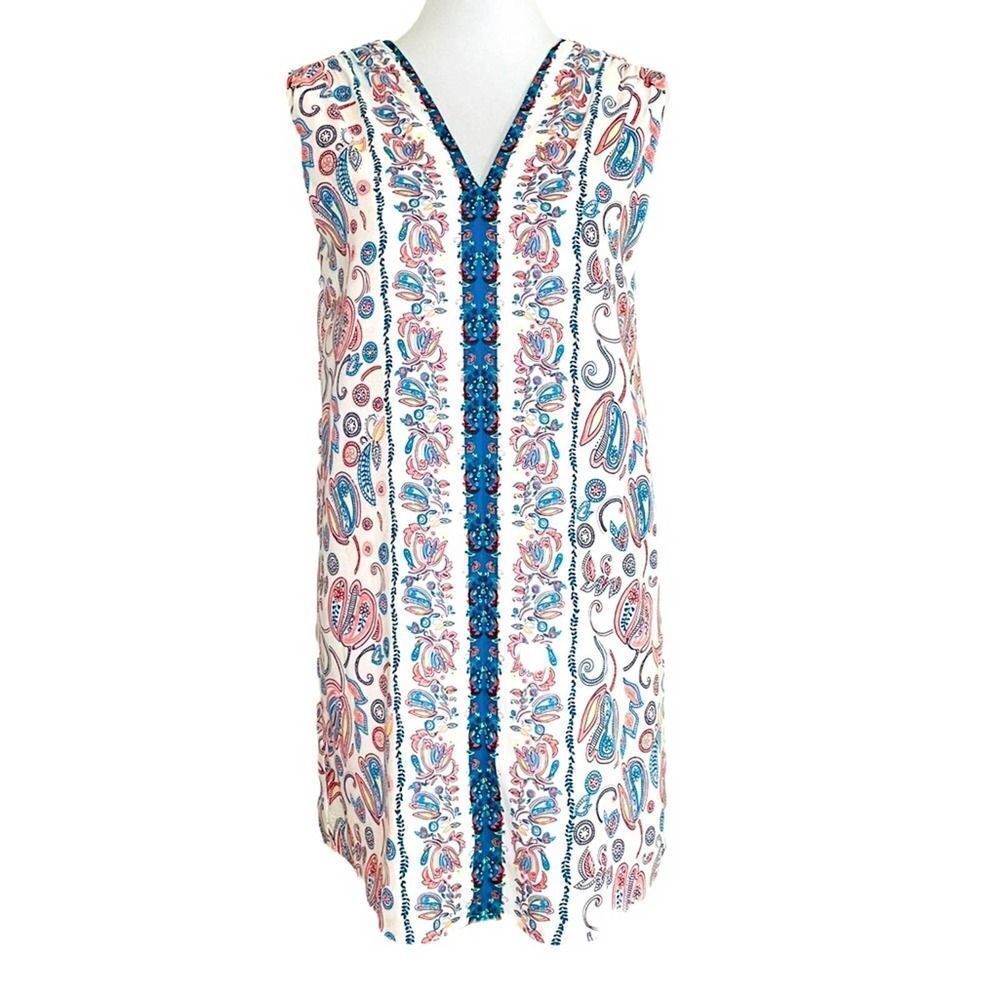 Loft Multi-color Paisley Shift Dress Small Petite